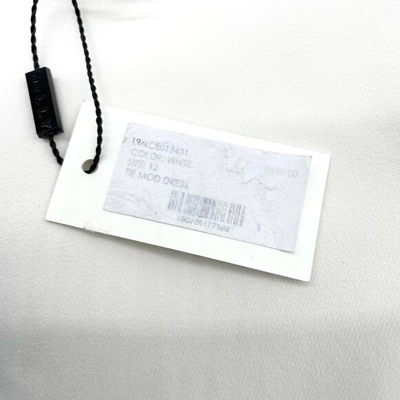 NEW Milly Womens 12 Tie Mod Dress White Cold Shoulder‎ Wedding Bridal Elopement - Picture 12 of 13